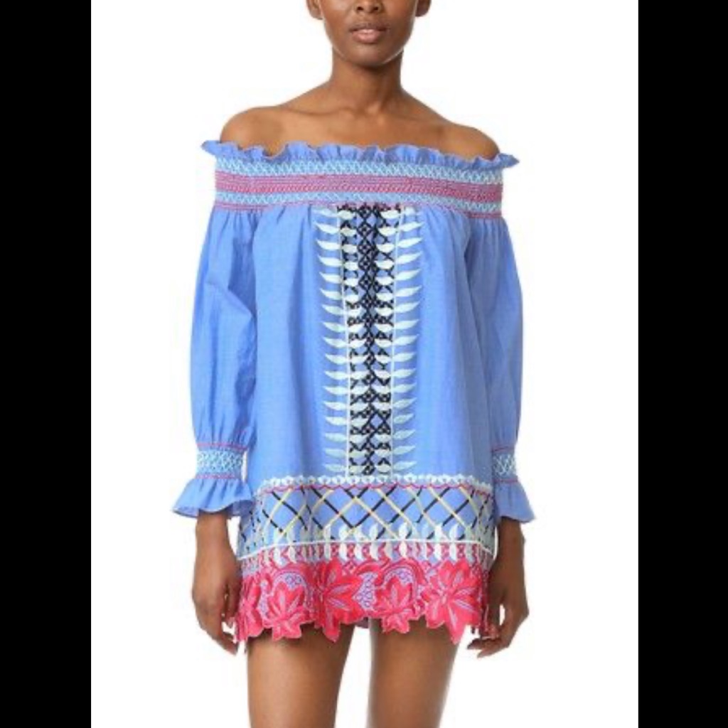 Red Carter Monroe Embroidered Dress